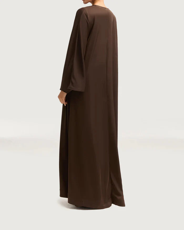 Sophia Heavy Satin Open Abaya Robe