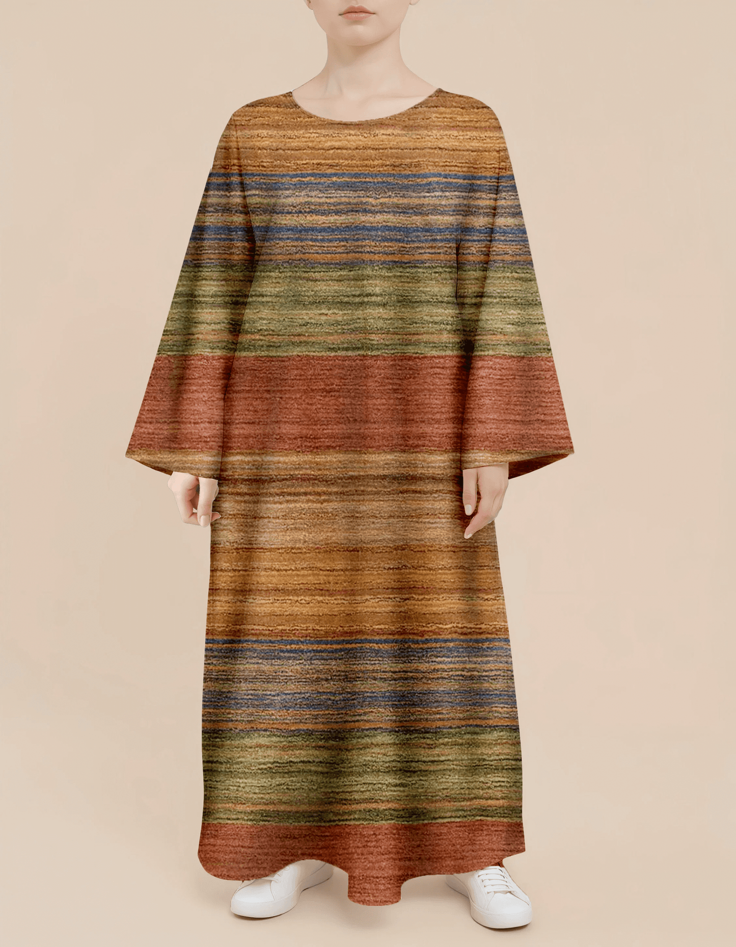 Plus Size Floral Nursing Kaftan in Natural