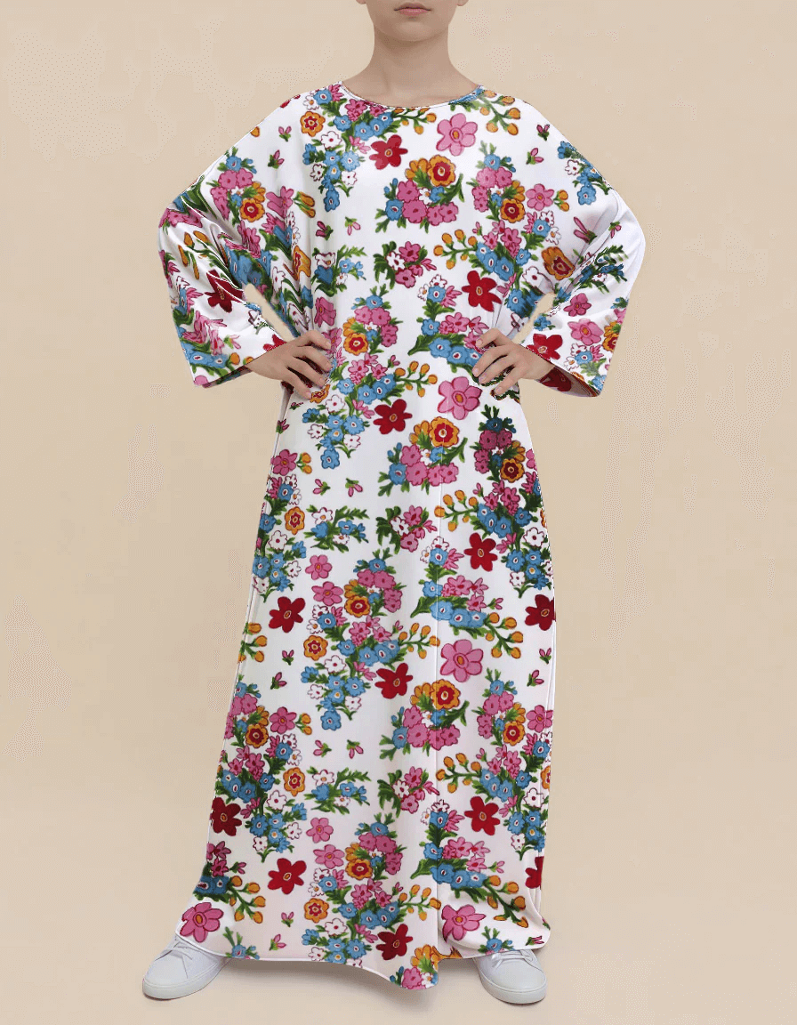 Plus Size Floral Nursing Kaftan in Flowers