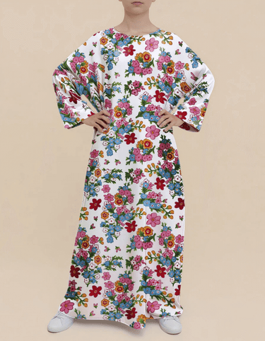 Plus Size Floral Nursing Kaftan in Flowers