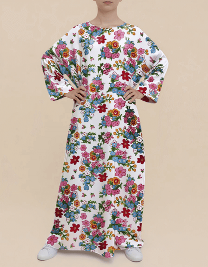 Plus Size Floral Nursing Kaftan in Flowers