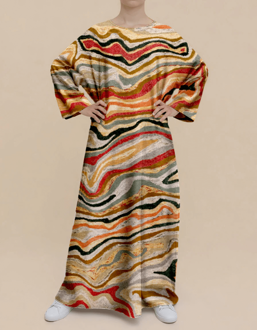 Plus Size Floral Nursing Kaftan in Natural