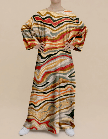 Plus Size Floral Nursing Kaftan in Natural