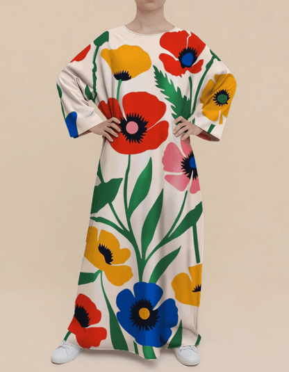 Plus Size Floral Nursing Kaftan in Garden