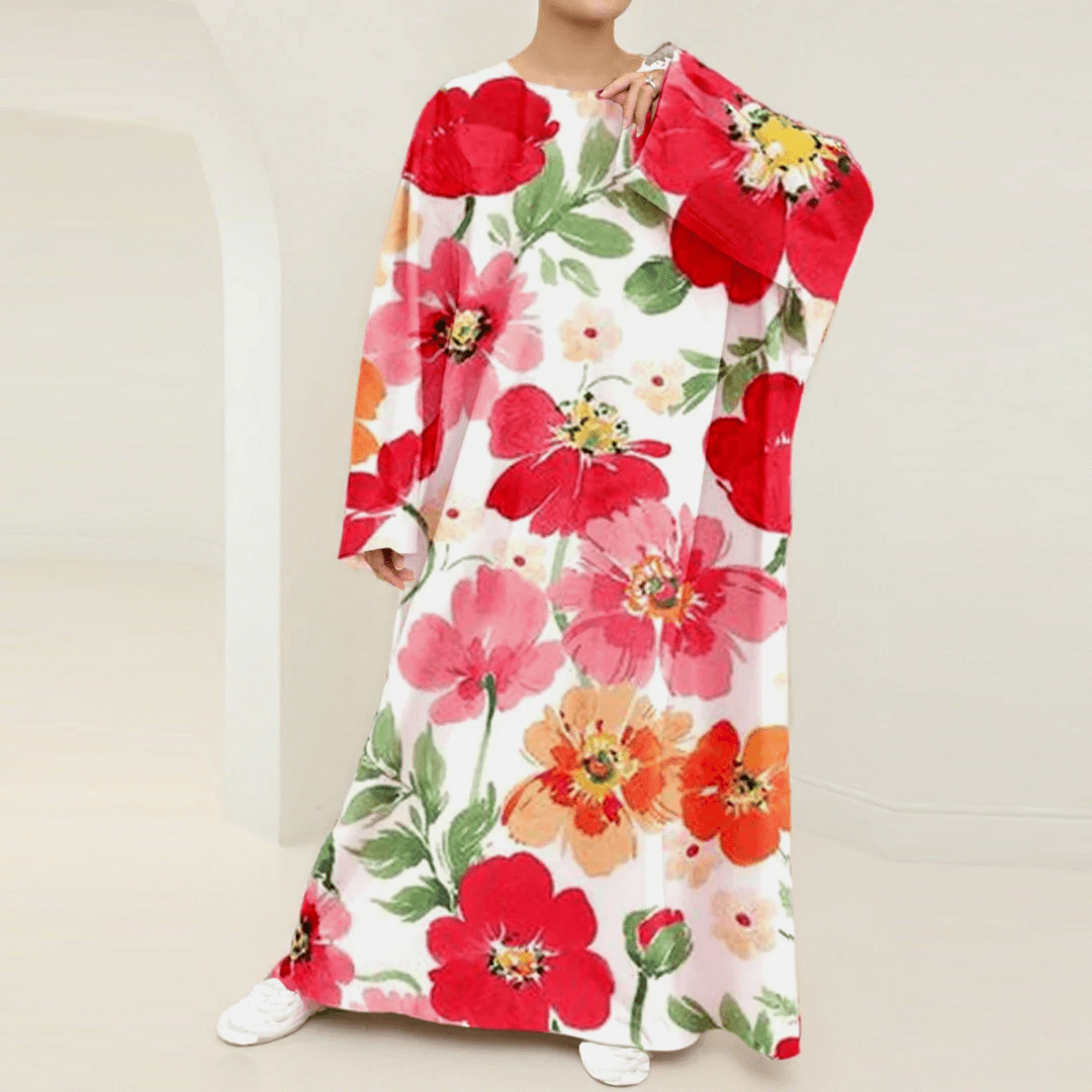 Plus Size Floral Nursing Kaftan in Garden