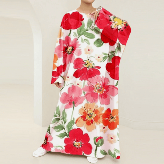 Plus Size Floral Nursing Kaftan in Garden