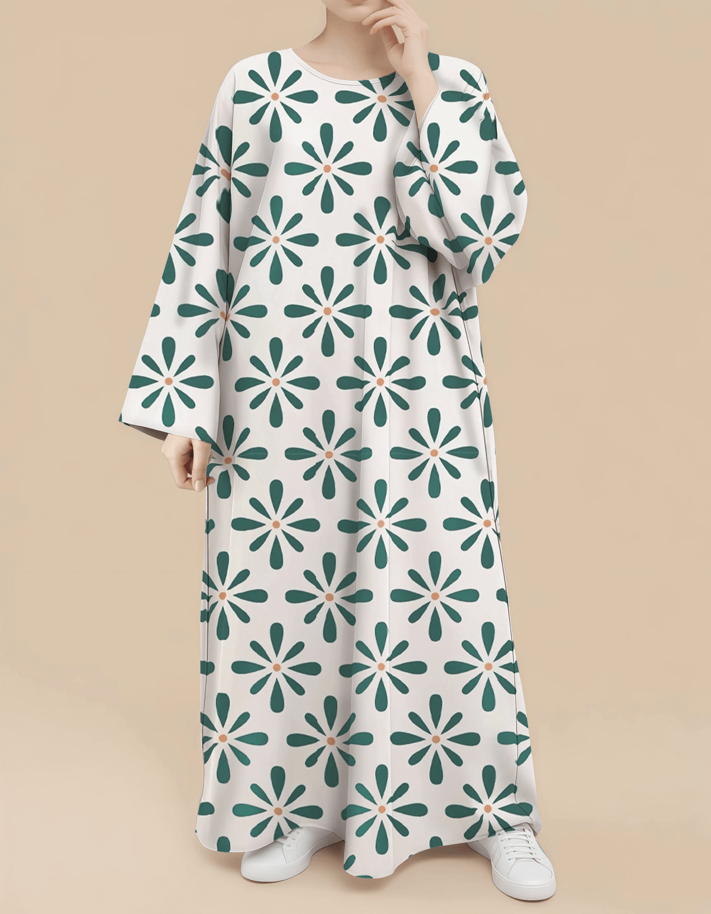 Plus Size Floral Nursing Kaftan in Geometry