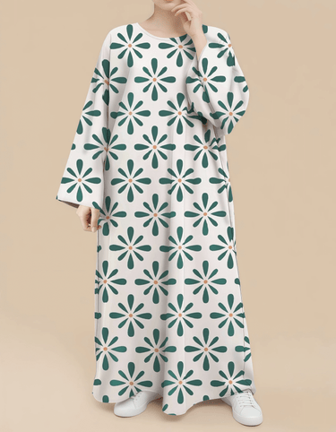 Plus Size Floral Nursing Kaftan in Geometry