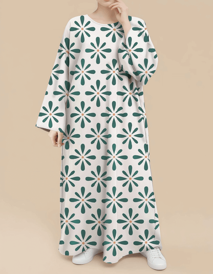 Plus Size Floral Nursing Kaftan in Geometry