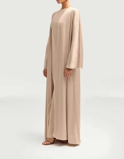 Sophia Heavy Satin Open Abaya Robe