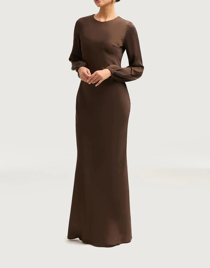 Sophia Heavy Satin Maxi Abaya Dress