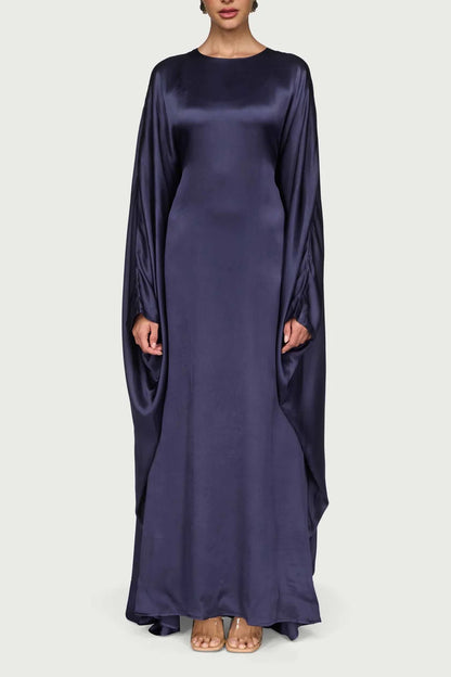 Satin Butterfly Maxi Dress-Twilight