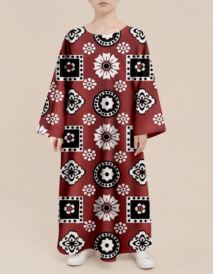 Plus Size Floral Nursing Kaftan in Geometry