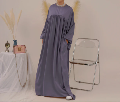 Eternal Blossom Satin Abaya Dress