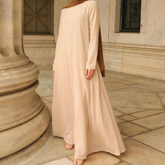 Maryam Classic Chiffon Dress - Beige