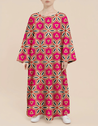 Plus Size Floral Nursing Kaftan in Geometry