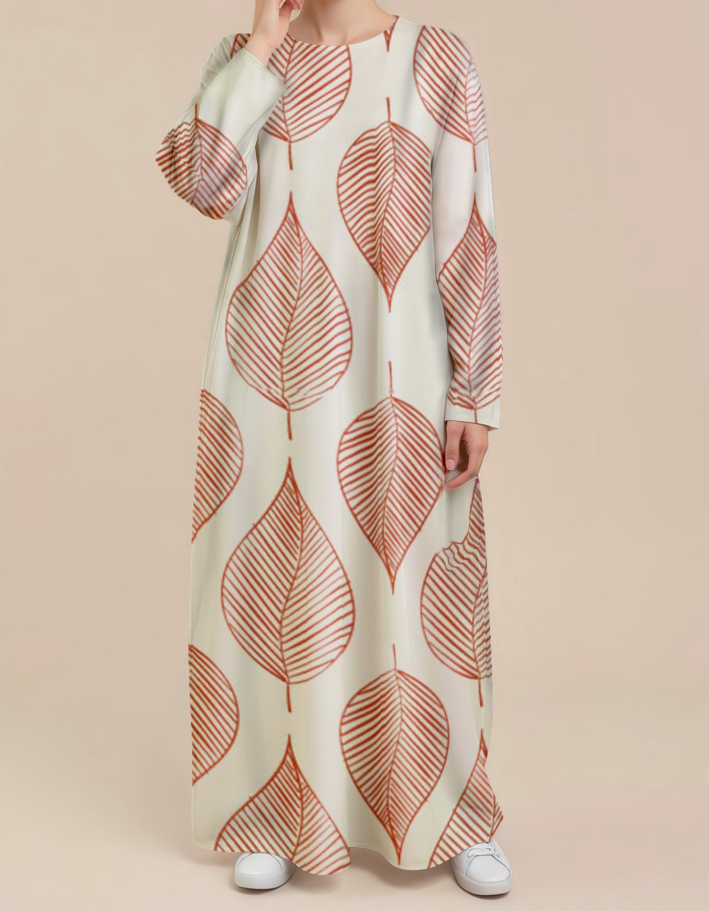 Plus Size Floral Nursing Kaftan in Leaf