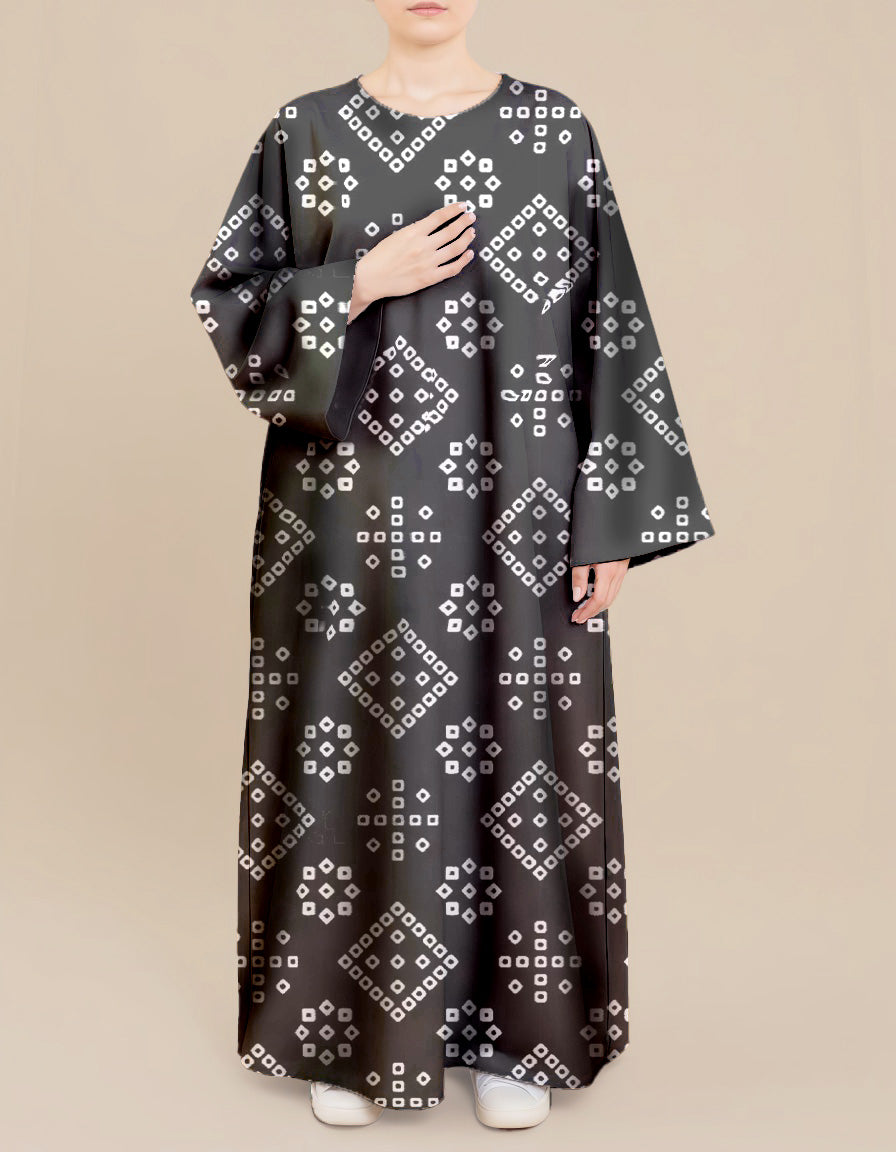 Plus Size Floral Nursing Kaftan in Tribal Squares