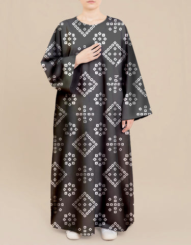 Plus Size Floral Nursing Kaftan in Tribal Squares
