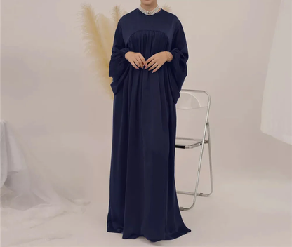 Eternal Blossom Satin Abaya Dress