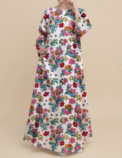 Plus Size Floral Nursing Kaftan in Pansy