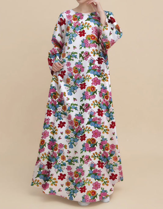 Plus Size Floral Nursing Kaftan in Pansy