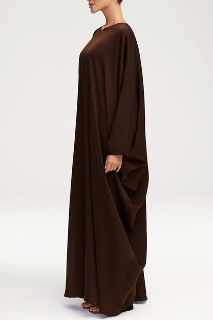 Women's Fashion Satin Robe Dress-Espresso