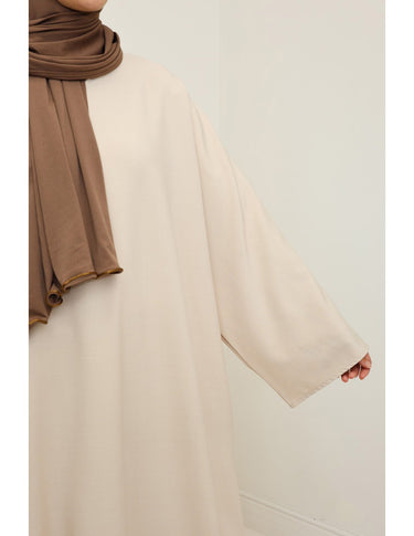Ladies' Comfortable and Stylish Kaftan with Side Pockets-Beige