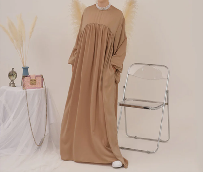 Eternal Blossom Satin Abaya Dress