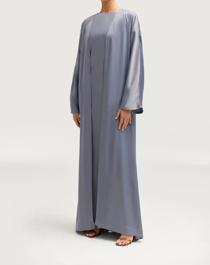 Sophia Heavy Satin Open Abaya Robe