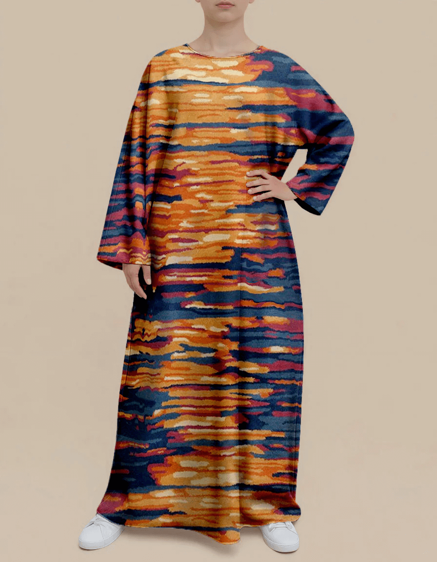 Plus Size Floral Nursing Kaftan in Natural